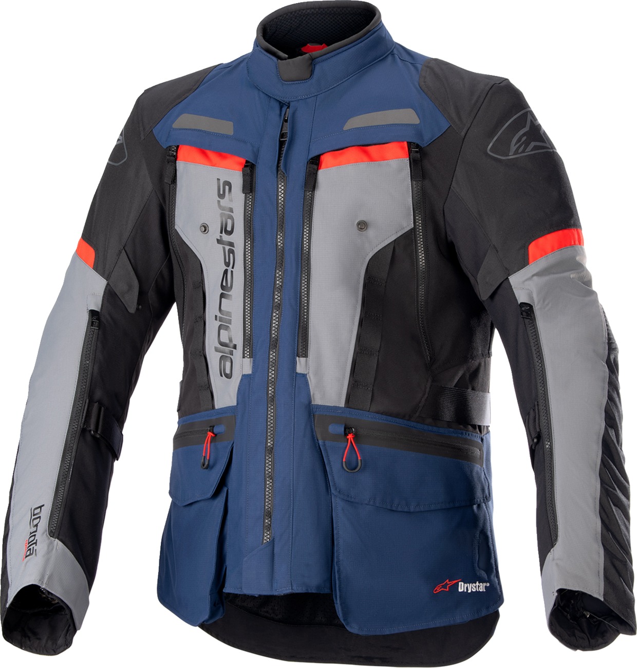 Alpinestars Bogota Pro Drystar Jacket 3XL Blue Black Red Gray Men's - Men's 3XL all-weather textile riding jacket - Click Image to Close