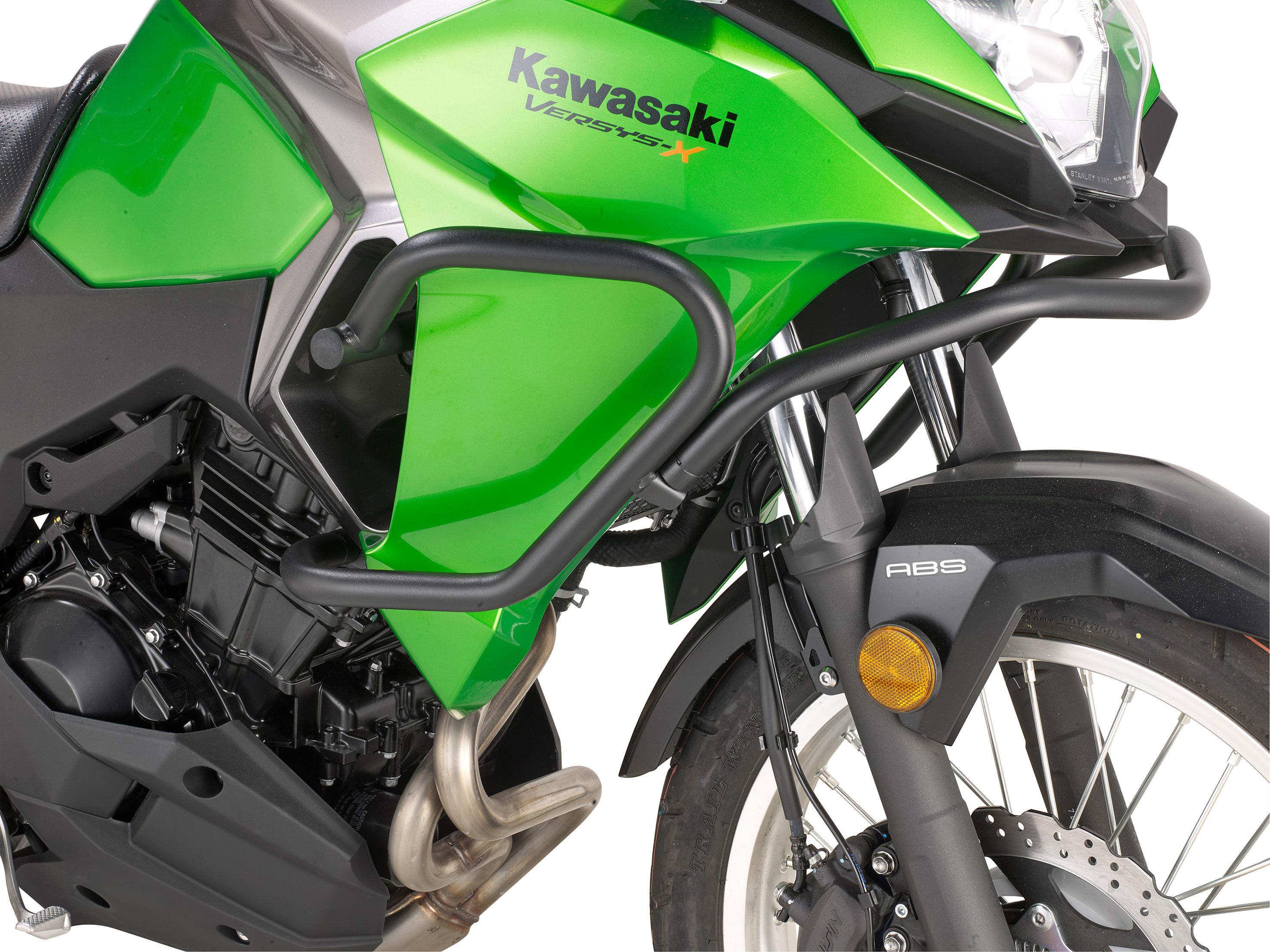 Black Engine Guards - For 17-22 Kawasaki Versys-X 300 - Click Image to Close