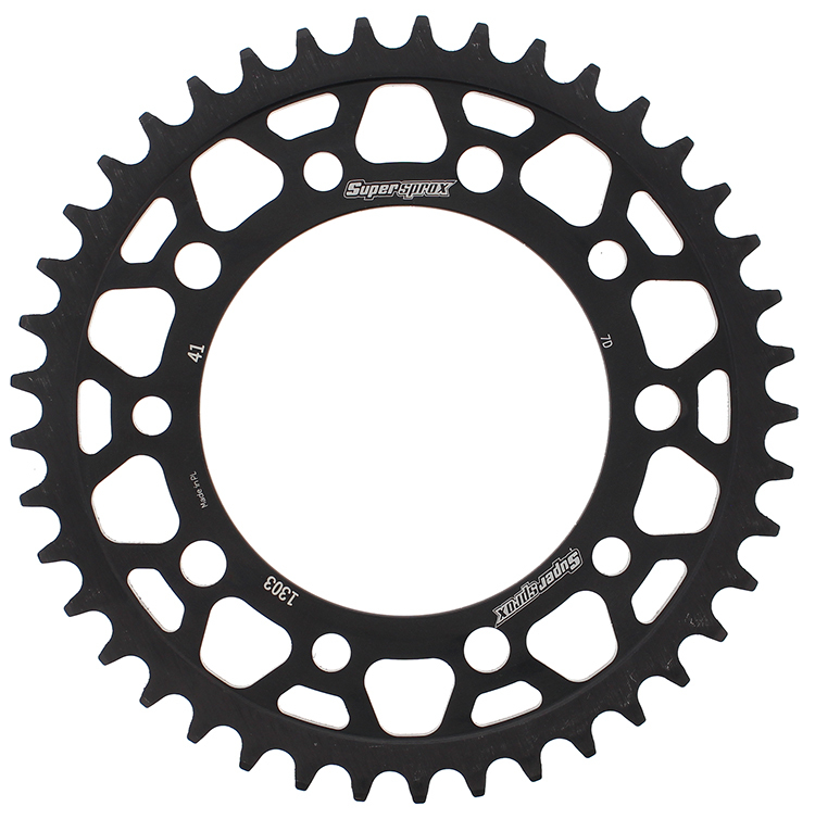 Supersprox Steel Rear Sprocket 41T Black Fits Honda 520 Chain Models - Click Image to Close
