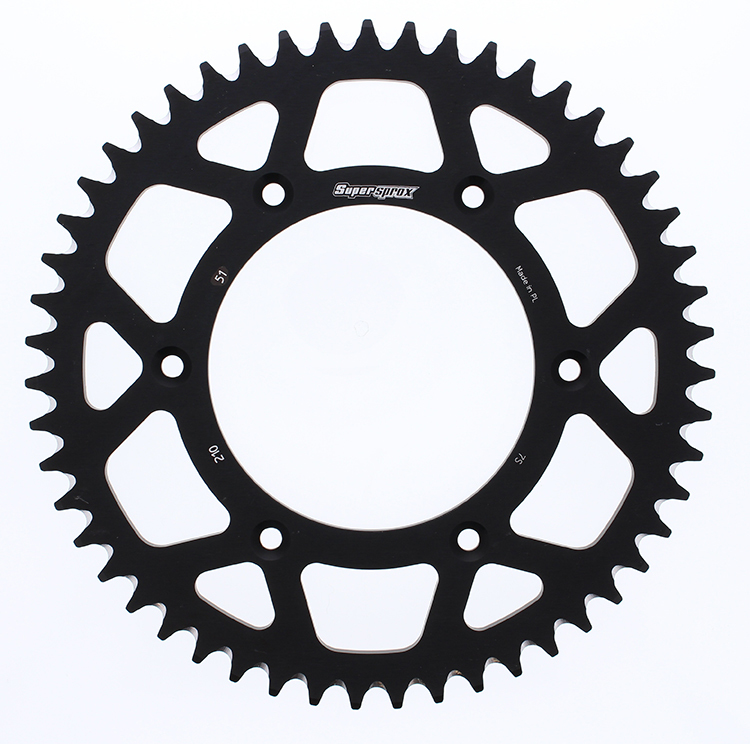 Supersprox 51T Aluminum Rear Sprocket Black Fits Honda - Click Image to Close