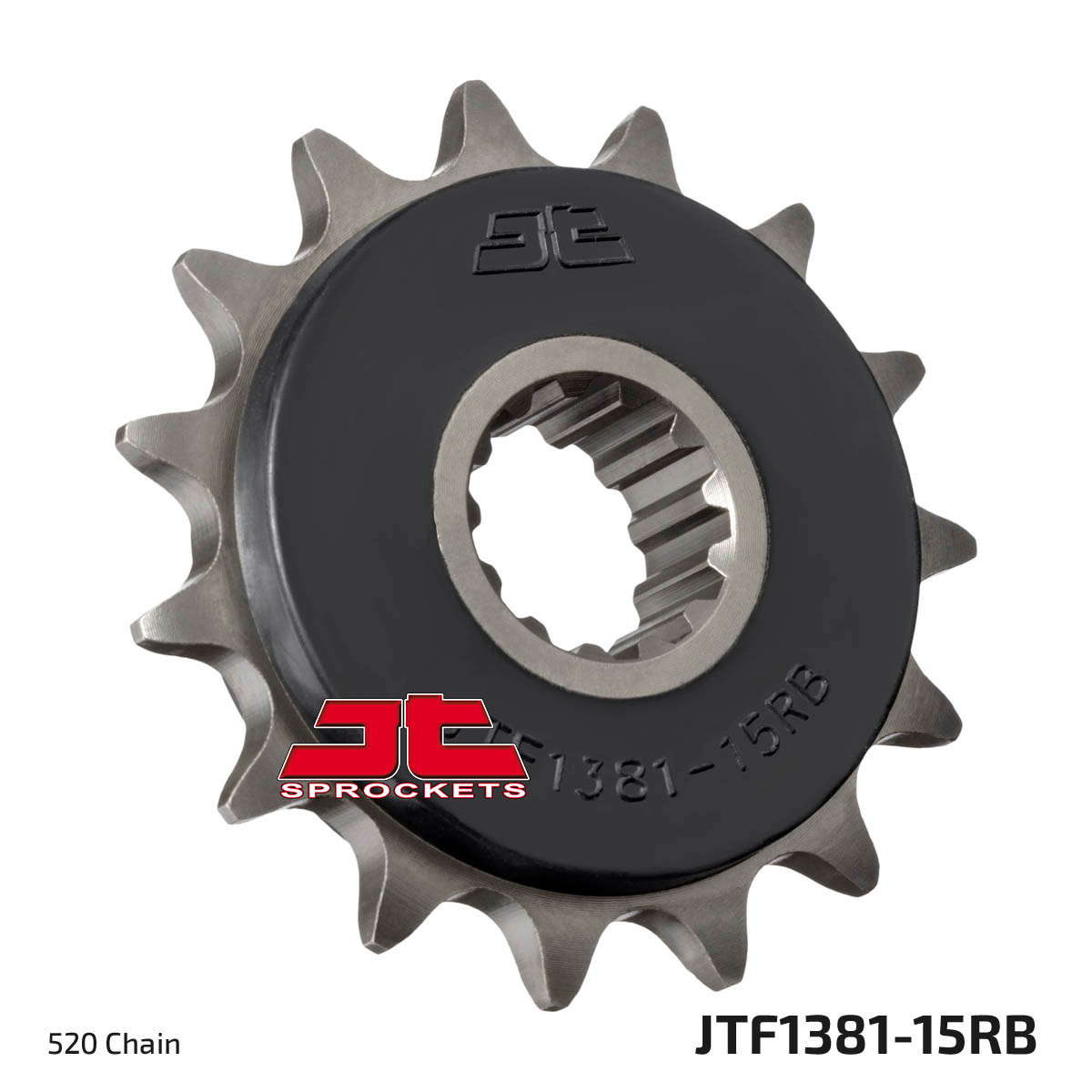 Front Steel Countershaft Sprocket w/ Rubber Damper - 15 Tooth 520 - Click Image to Close