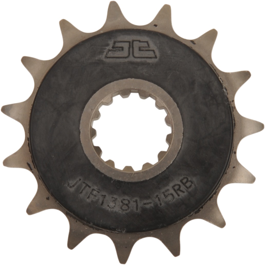 Front Steel Countershaft Sprocket w/ Rubber Damper - 15 Tooth 520 - Click Image to Close