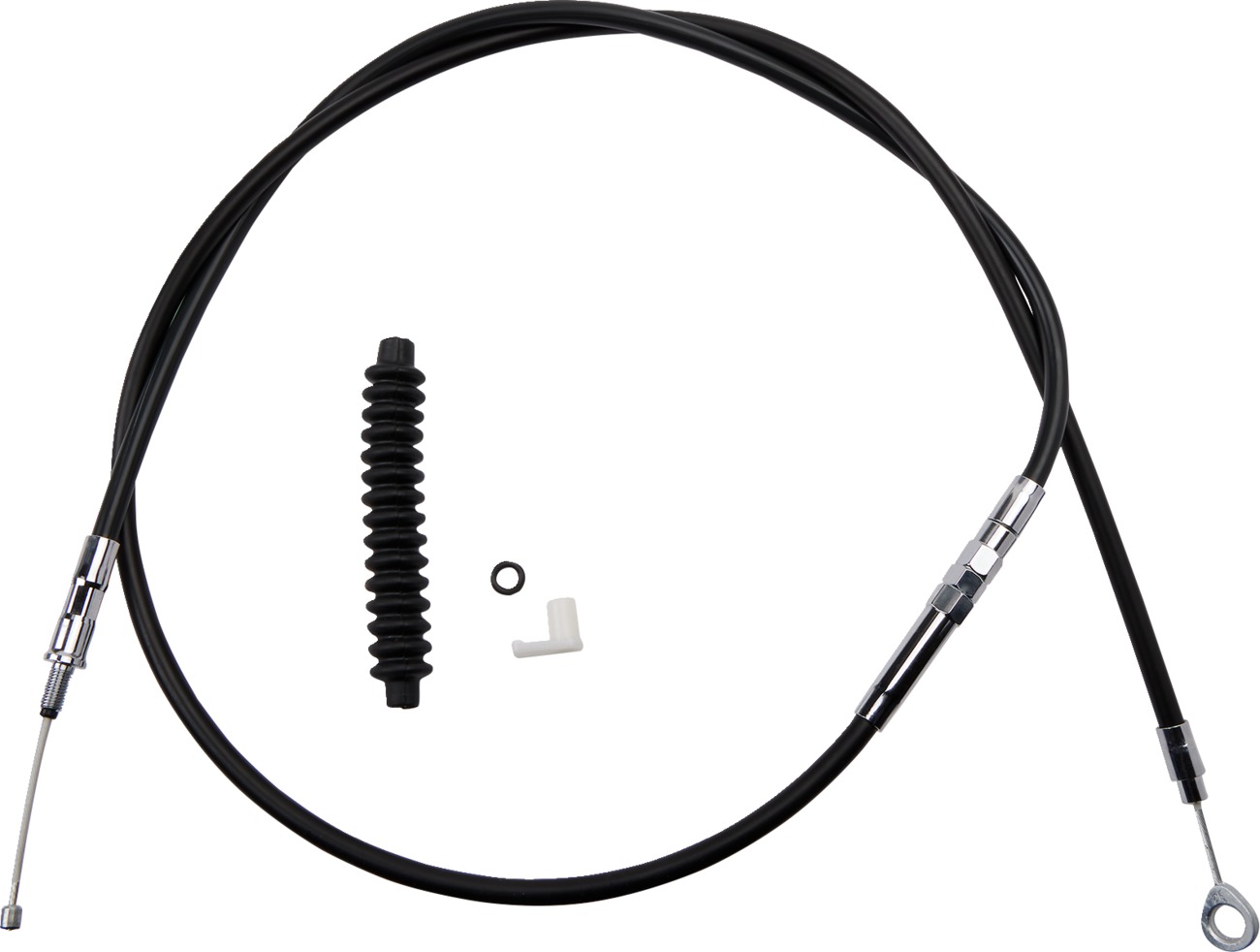 Drag Specialties Black Vinyl Clutch Cable +6in For Harley-Davidson - Black clutch cable +6in For Harley-Davidson models - Click Image to Close