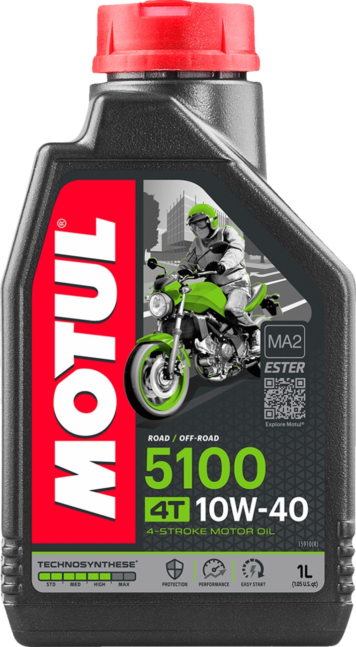 Motul 5100 10W40 4T Synthetic Blend Oil 1L - 4-stroke synthetic blend oil, 10W40, 1 liter - Click Image to Close