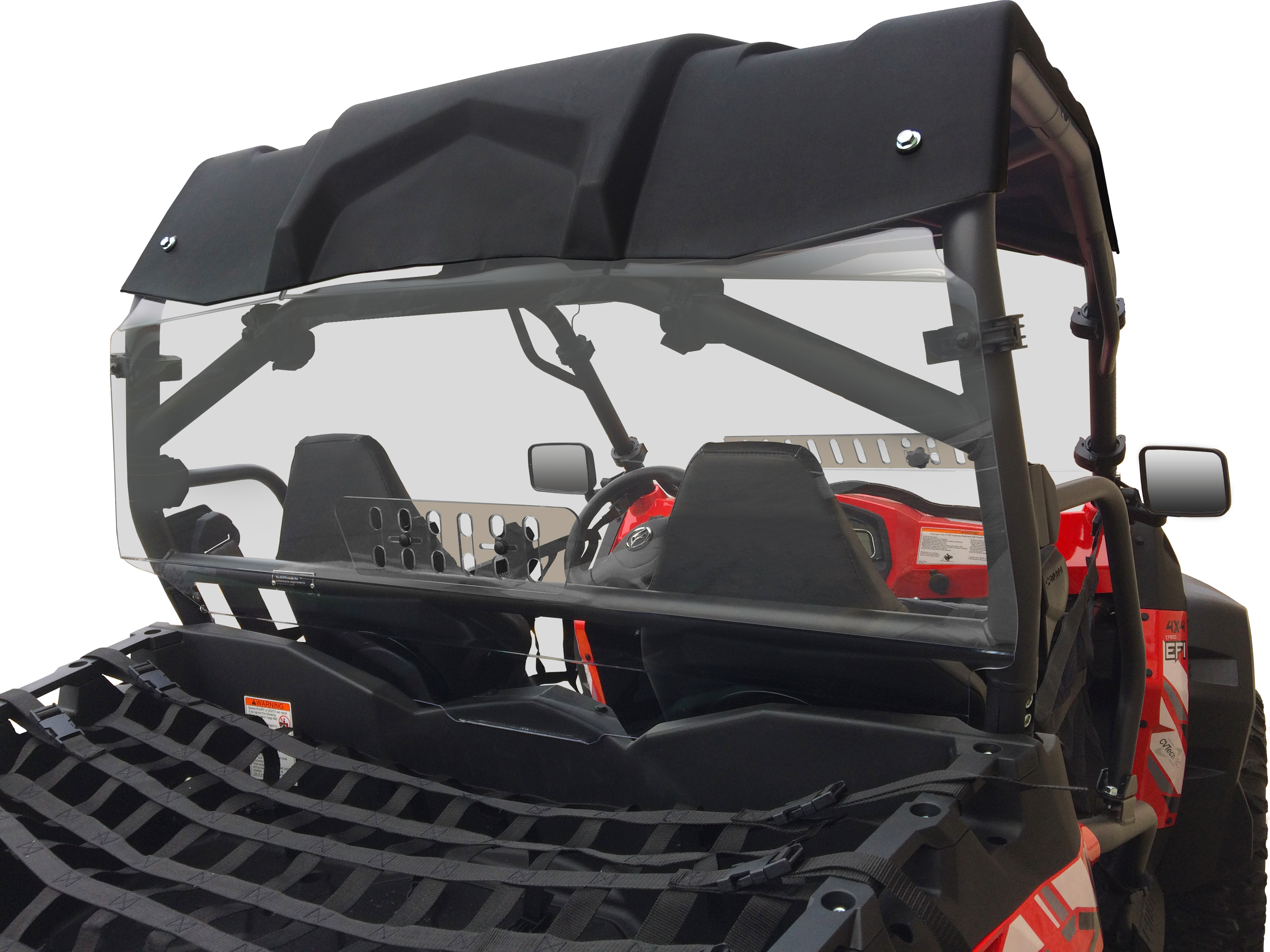 Clear Rear Vented Windshield - For 15-21 CFMOTO ZFORCE 800 - Click Image to Close
