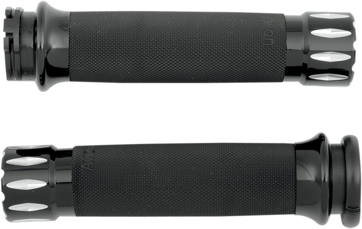 Avon Custom Contour Rival Anodize Grips CC-86-ANO-RIV For Harley - Click Image to Close