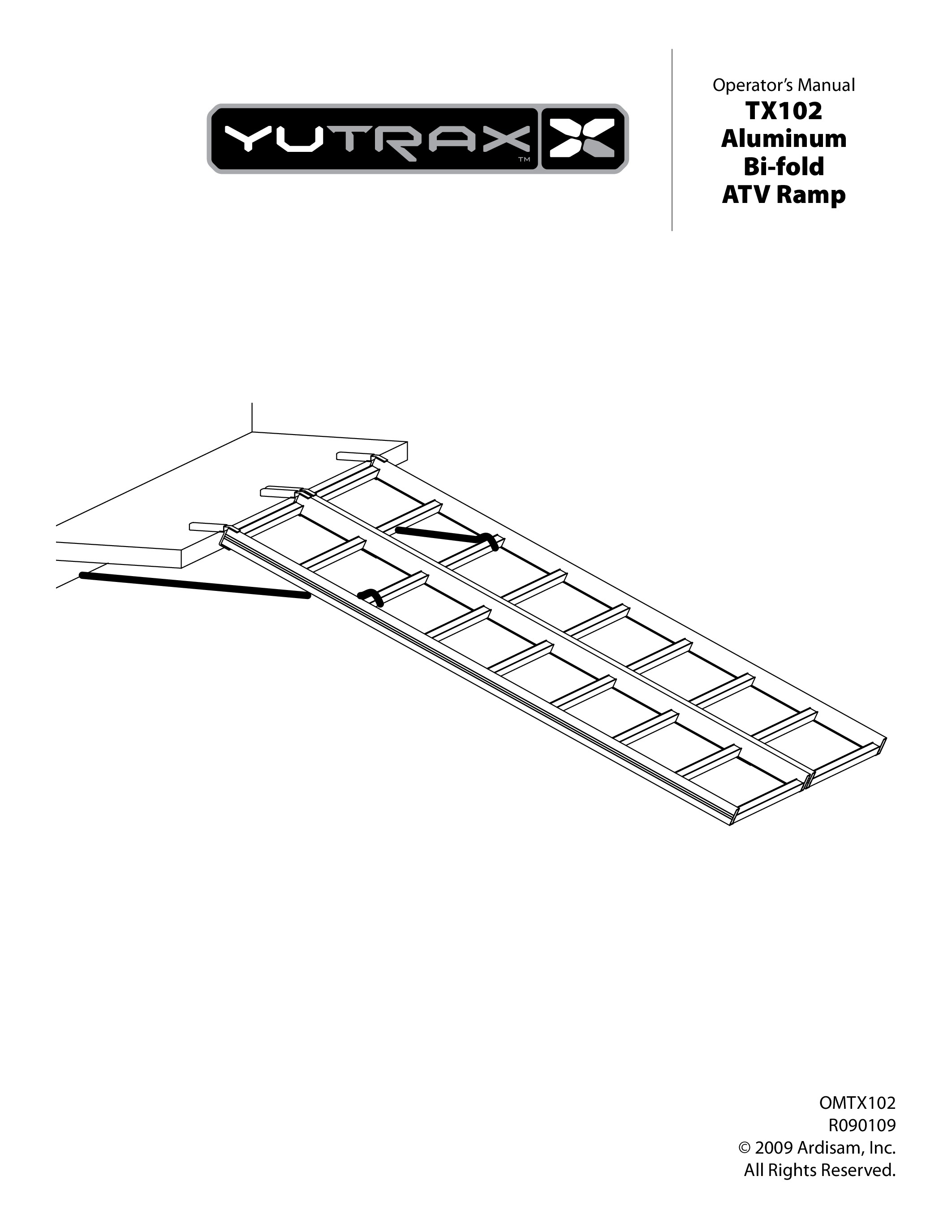 Bi Fold Loading Ramp - 48x69 - 69" Long, 48" Wide, Folds to 25" - 1250 Lbs capacity, weighs only 20 lbs. - Click Image to Close