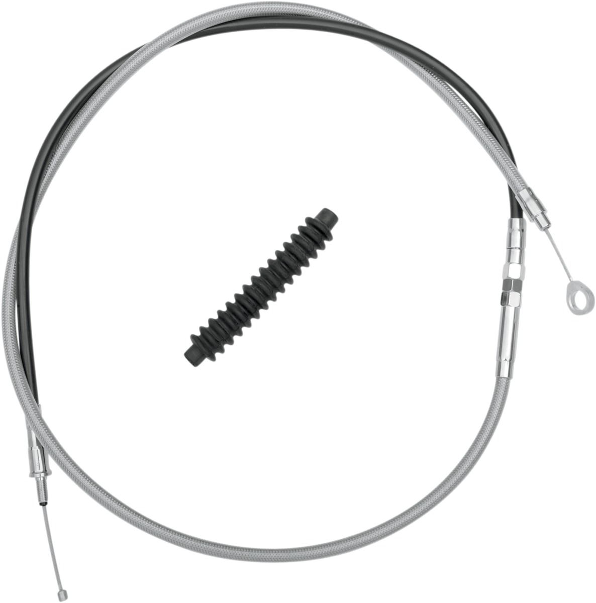 Drag Specialties Braided Stainless Steel Clutch Cable +4in For Harley - Braided clutch cable For Harley models - Click Image to Close