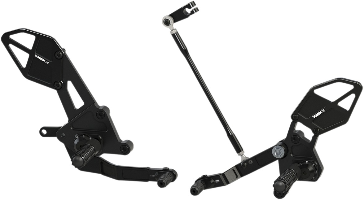 V3 Adjustable Rearset - Black - For 15-19 Yamaha FZ07 MT07 - Click Image to Close