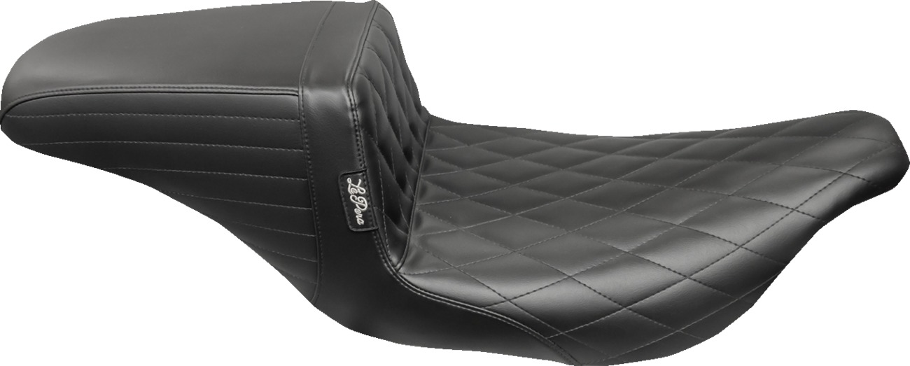 Le Pera Kickflip Seat Diamond Black For Harley FLHT/FLTR 2007+ - Diamond stitch 2-up seat For Harley FLHT, FLTR 2007+ - Click Image to Close