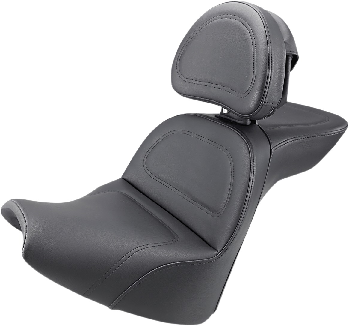 Explorer 2-Up Seat Black Gel w/Backrest - For 18-20 Harley FXBR/S - Click Image to Close