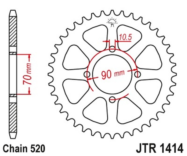 Steel Rear Sprocket - 43 Tooth 520 - For KSF250 Mojave & KEF300 Lakota - Click Image to Close
