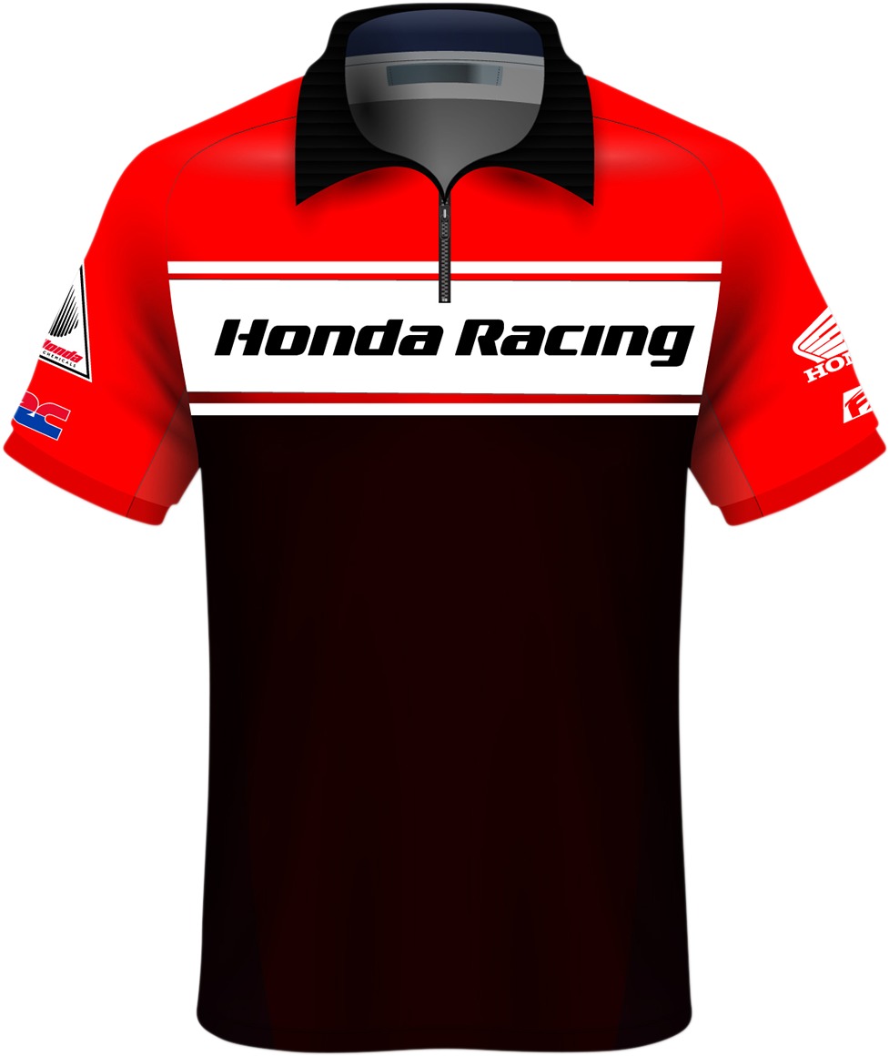 Factory Effex Men's Honda Team Pit Shirt Red/Black 2XL - Click Image to Close