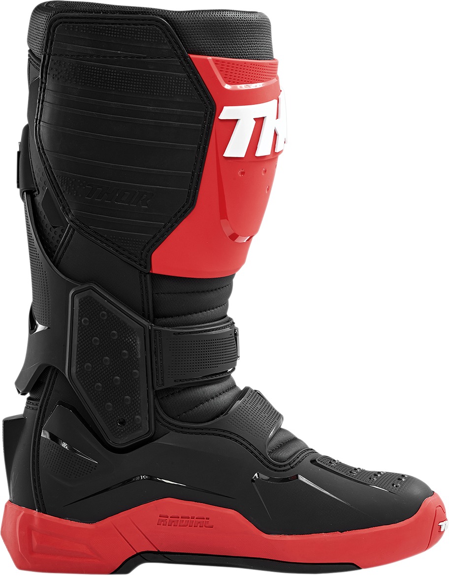 Radial Dirt Bike Boots - Black & Red Men's Size 14 - Click Image to Close