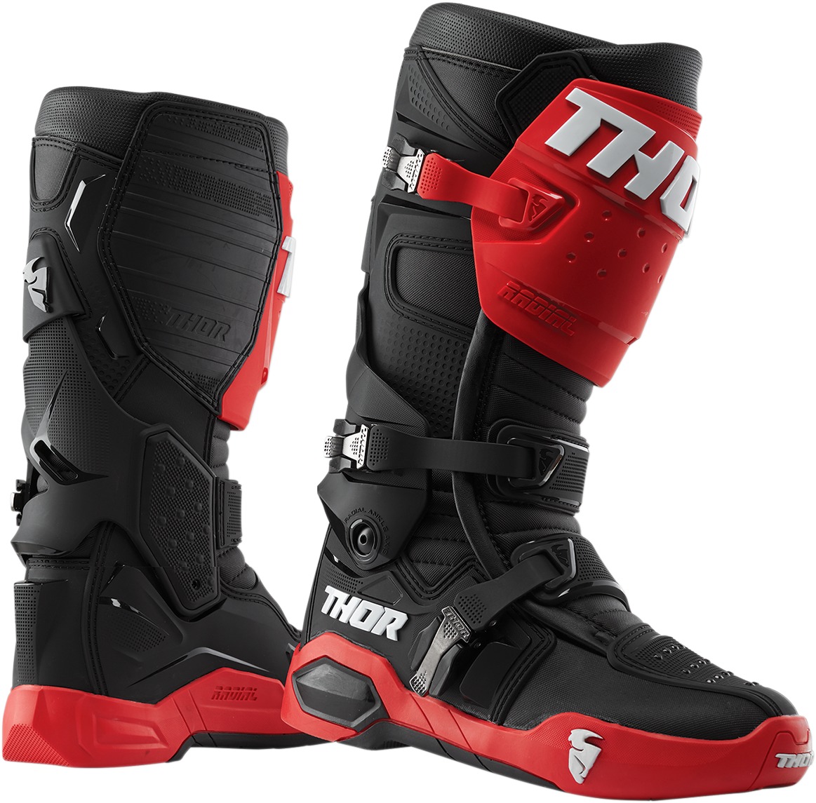 Radial Dirt Bike Boots - Black & Red Men's Size 12 - Click Image to Close