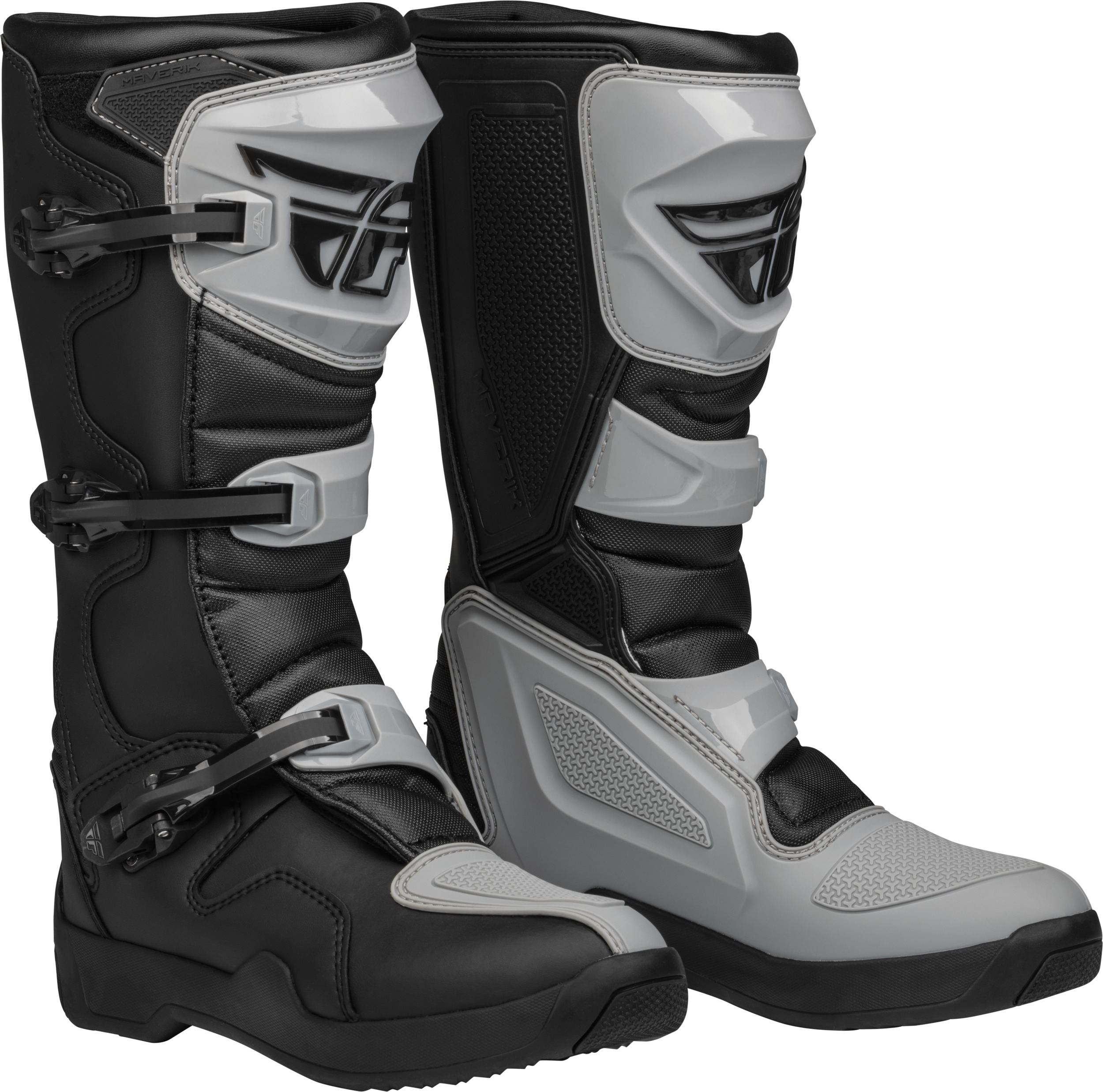 Fly Racing Maverik LT Boot Grey/Black Size 10 - Grey/Black MX boot, Size 10 - Click Image to Close