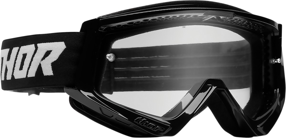 Thor Youth Combat Racer Goggles Black Clear Lens One Size - Youth offroad goggles with clear lens by Thor - Click Image to Close