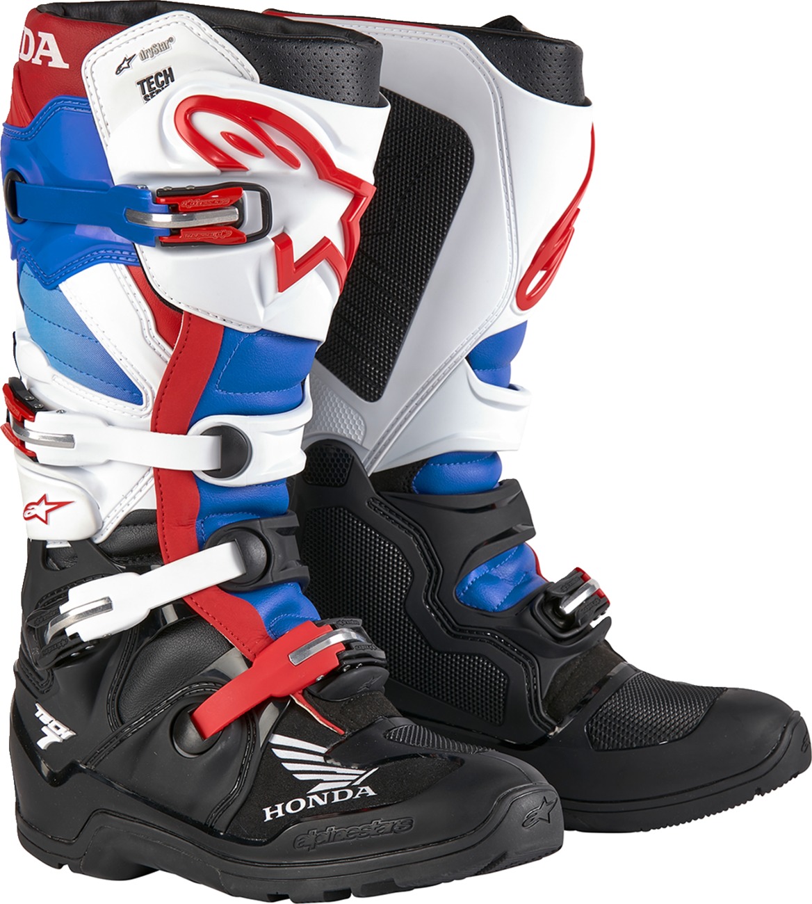 Alpinestars Tech 7 Enduro Drystar Boots US 10 Black/White/Blue/Red - Waterproof off-road boots US 10 Black/White/Blue/Red - Click Image to Close