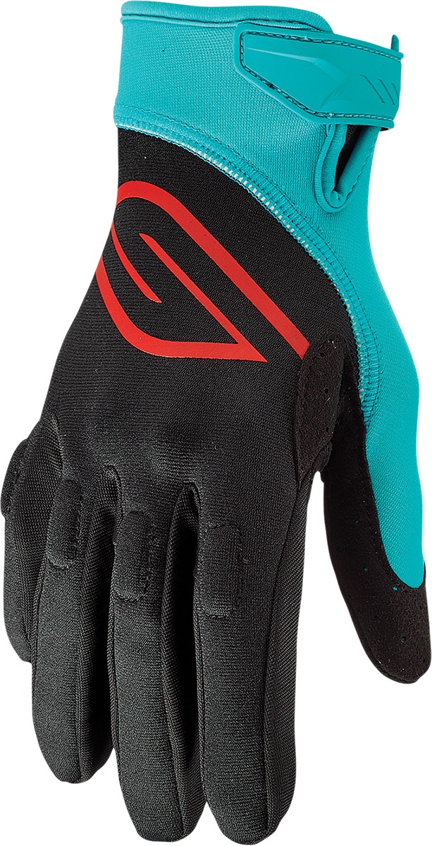 Circuit Perforated Watercraft Gloves - Black/Aqua Unisex Adult Large - Click Image to Close