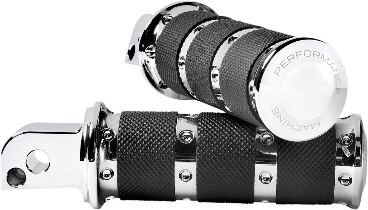 Performance Machine XLS Passenger Footpegs - Chrome - Click Image to Close