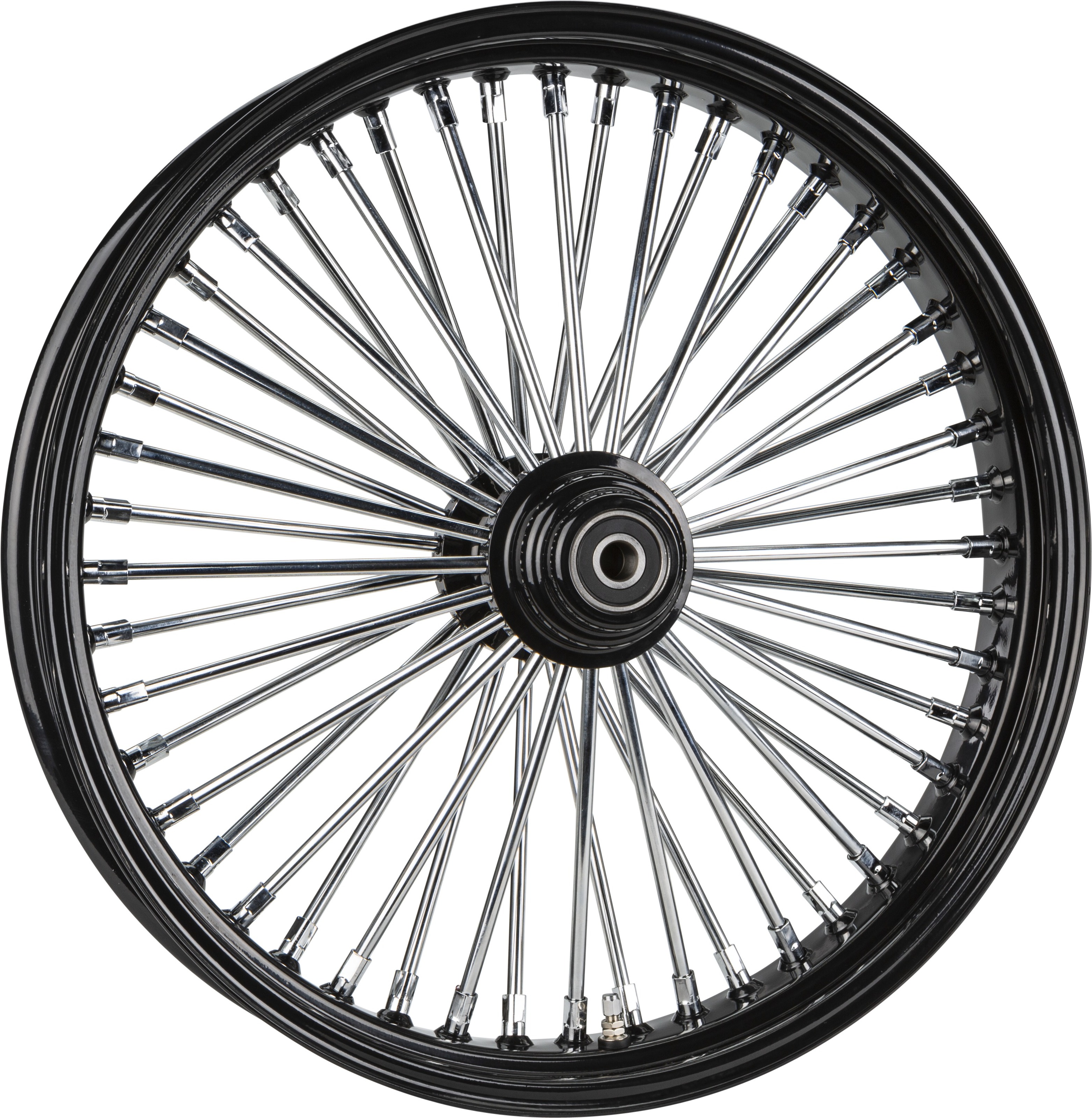 HardDrive 48-Spoke Black Front Wheel 23x3.5in 1in Axle For V-Twin - Black 23x3.5in 48-spoke front wheel for 1in axle V-Twin - Click Image to Close