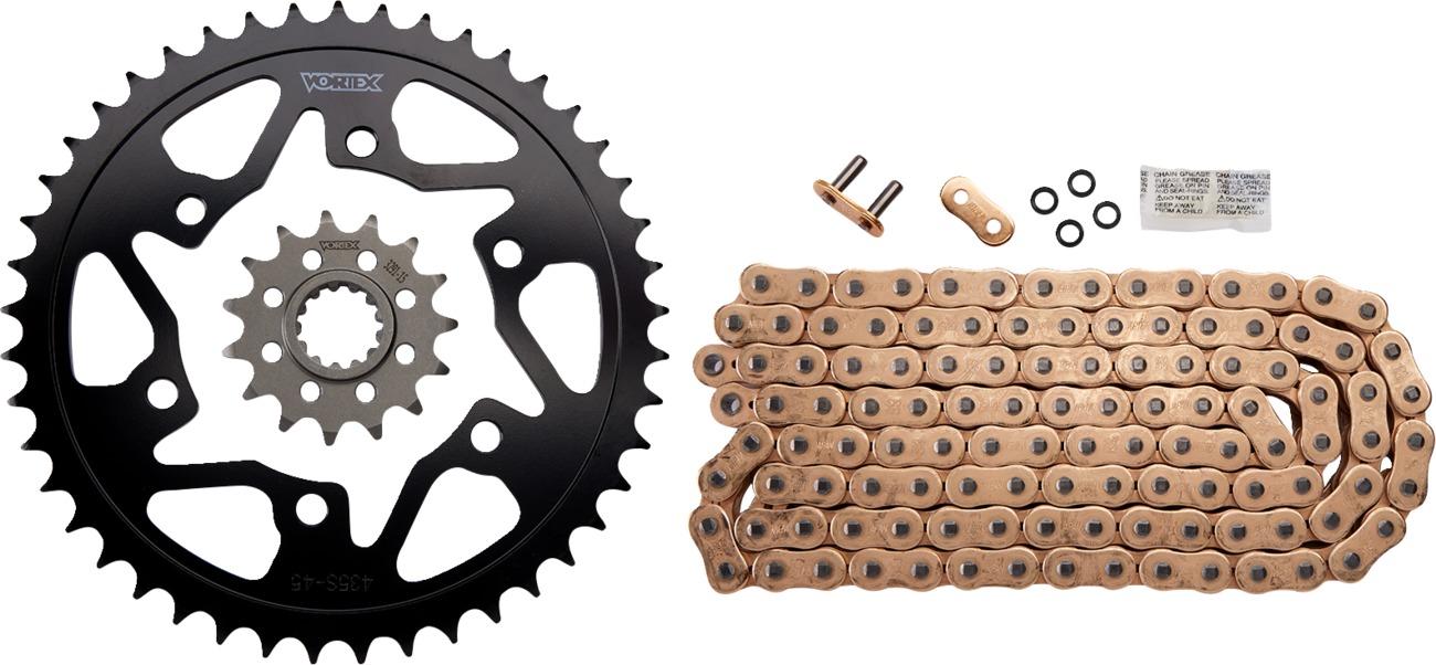 Vortex Chain and Sprocket Kit Gold For Yamaha MT-10 FZ-10 - Fits Yamaha MT-10 and 2017 FZ-10 - Click Image to Close