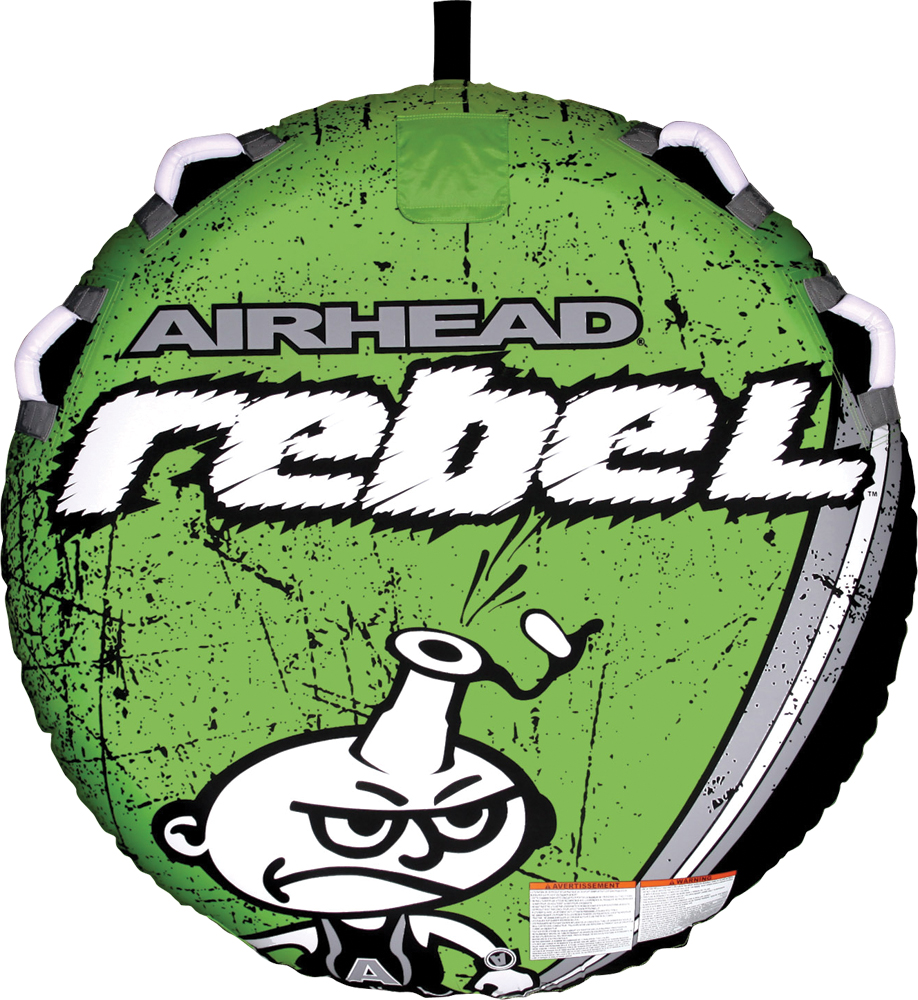 Airhead Rebel 54 inch Tube Kit with Rope and Pump - One-rider water tube kit with pump and rope - Click Image to Close