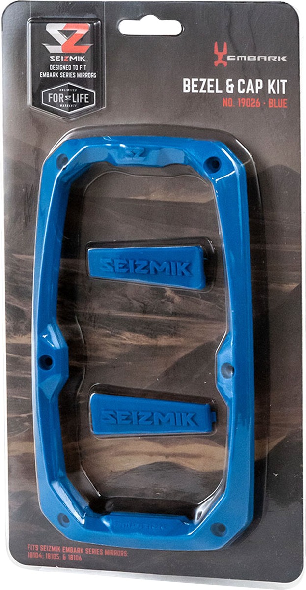 Seizmik Embark ABS Trim Kit - Blue for UTV Mirrors - Click Image to Close