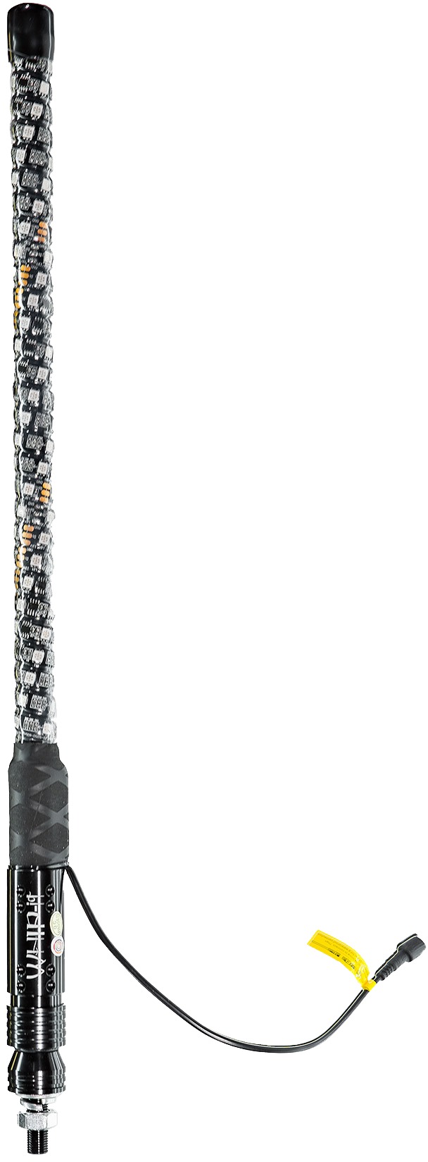 4Ft Quick Disconnect LED Lighted Whip w/ Flag - RGB Chasing WhipIt Light Rod - Click Image to Close
