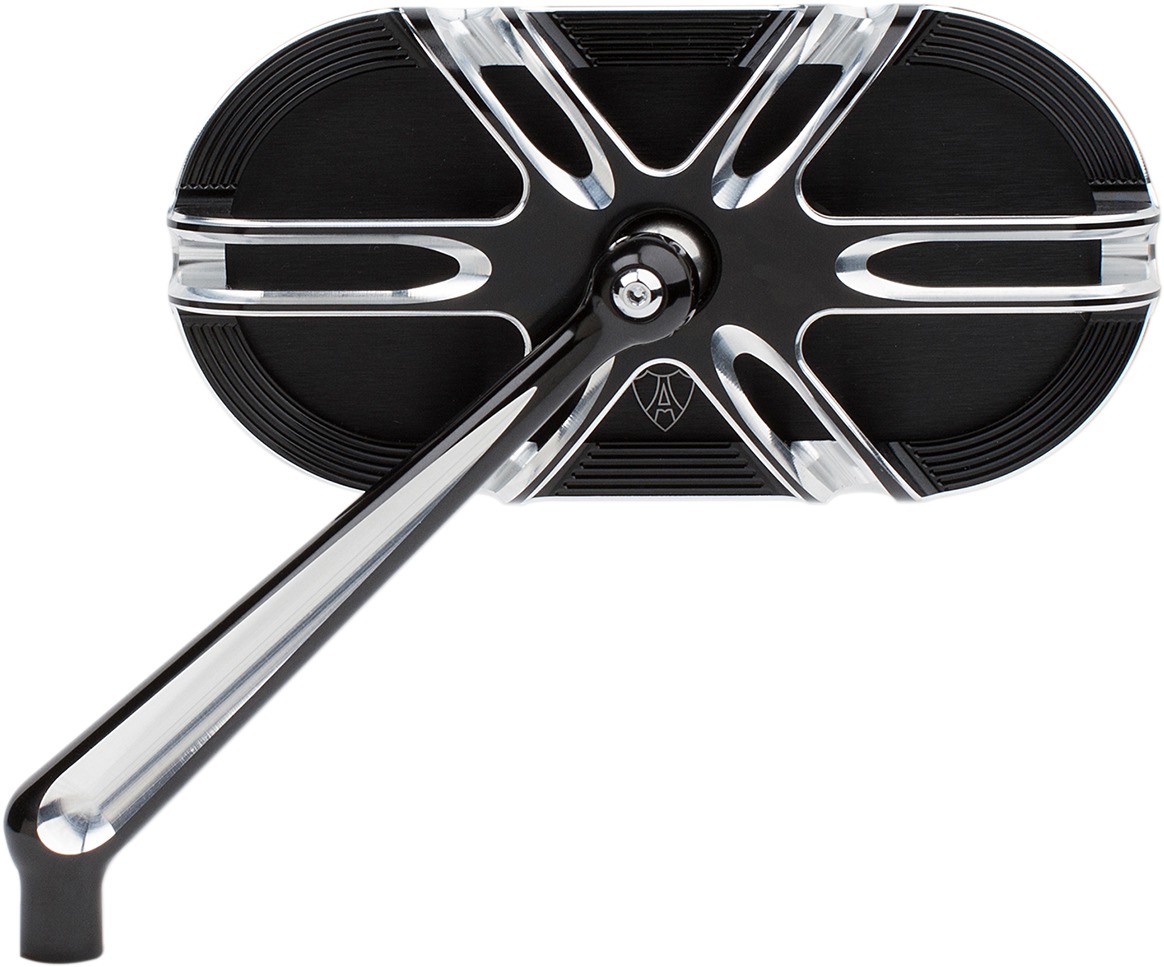 Arlen Ness Deep Cut Left Mirror Black Aluminum - Click Image to Close