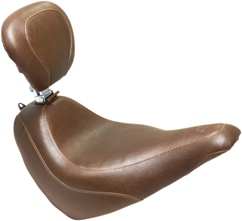 Tripper Smooth Wide Brown Solo Seat w/Backrest - For 18-19 HD FLSL - Click Image to Close