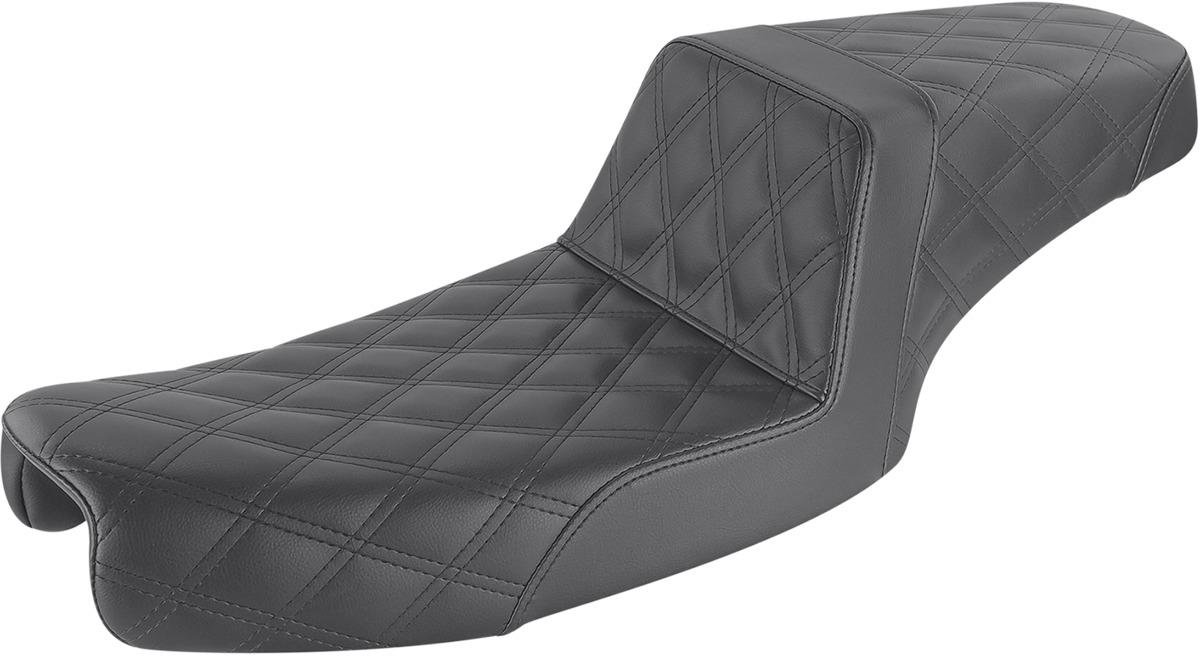 Step-Up Lattice Stitched 2-Up Seat Black Gel/Foam - For 91-95 FXD Dyna - Click Image to Close