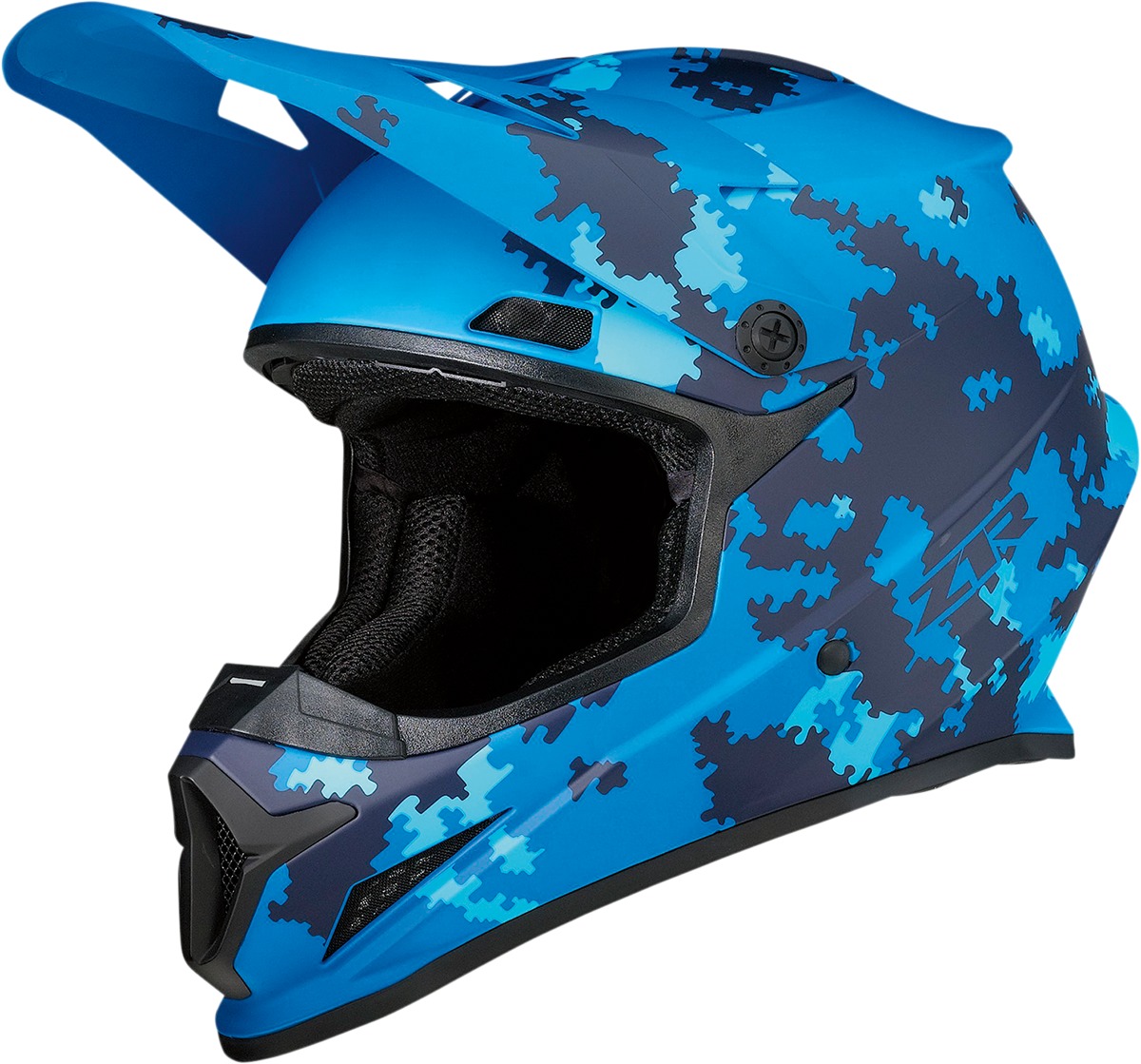 Z1R Rise Digi Camo MX Helmet Blue Medium Adult - MX helmet, blue digi camo, size medium, unisex - Click Image to Close