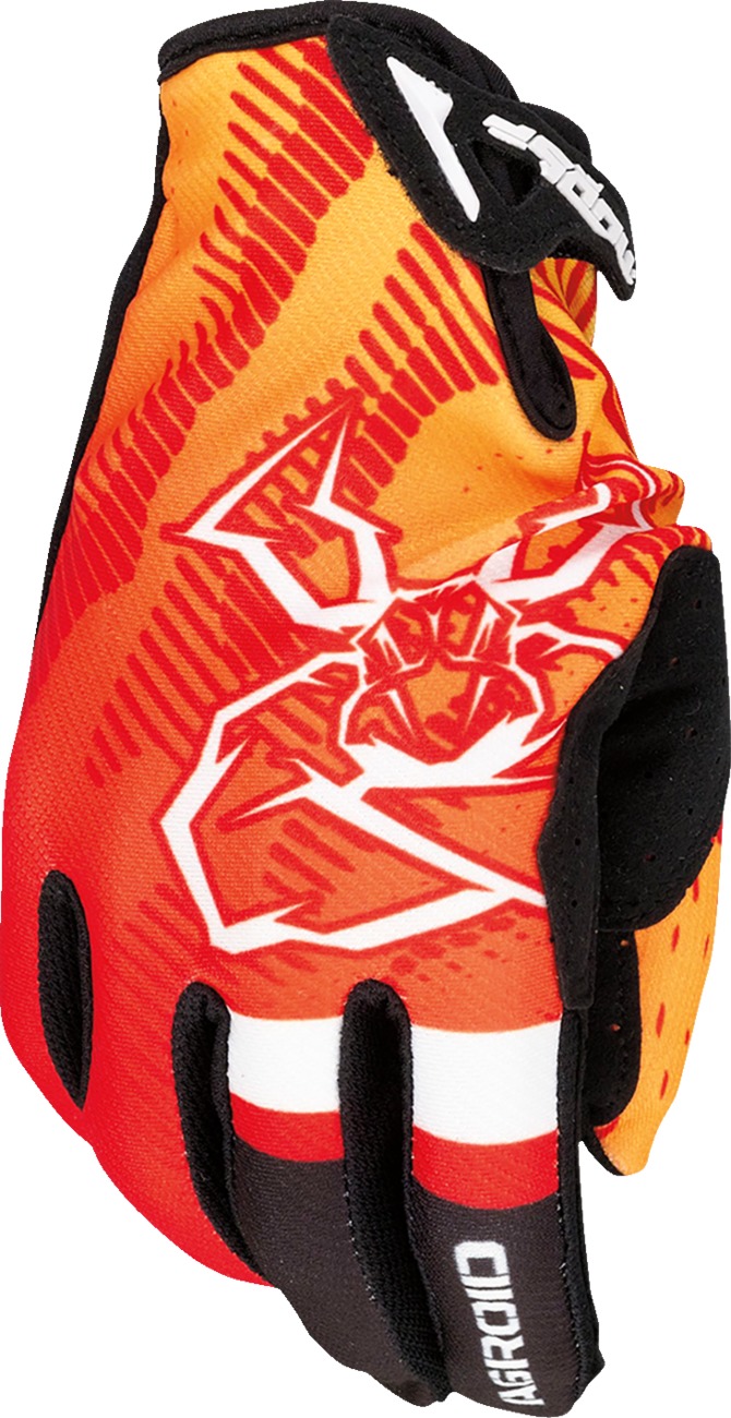 Moose Agroid Pro Gloves Orange Black Men's 2XL - Short cuff offroad gloves, breathable, size 2XL - Click Image to Close