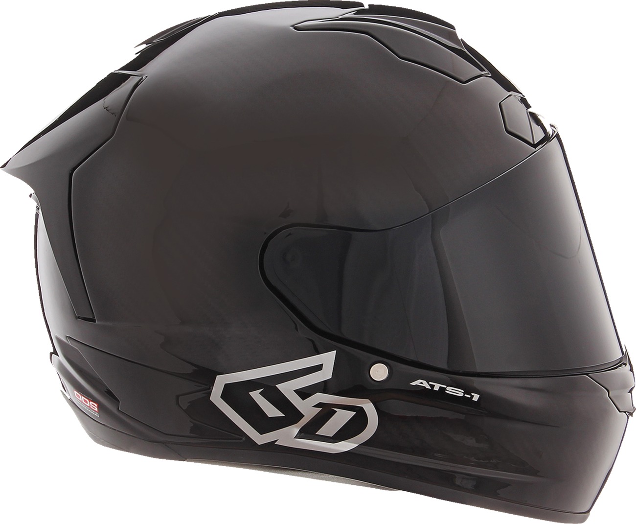 6D ATS-1R Solid Full Face Helmet Black Gloss Large - Full face helmet, black gloss, size large - Click Image to Close
