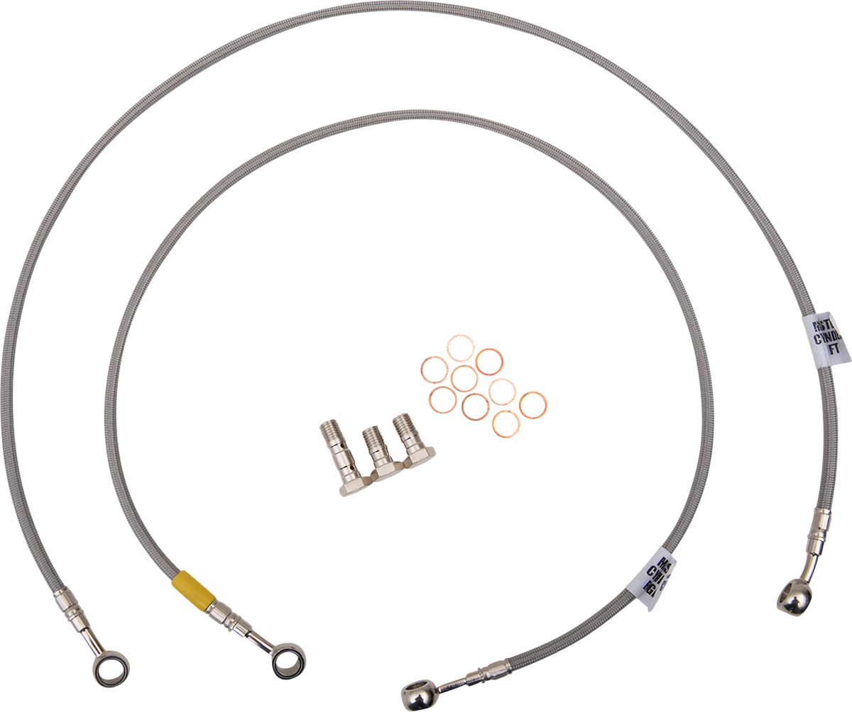 Stainless Steel Front Brake Line Kit - 2 Lines - For 05-09 Suzuki SV650 - Click Image to Close