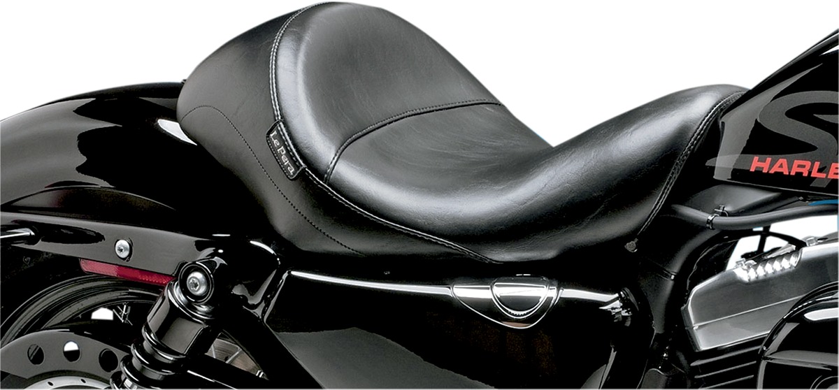 Aviator Smooth Vinyl Solo Seat - Black - For 04-20 Harley XL - Click Image to Close