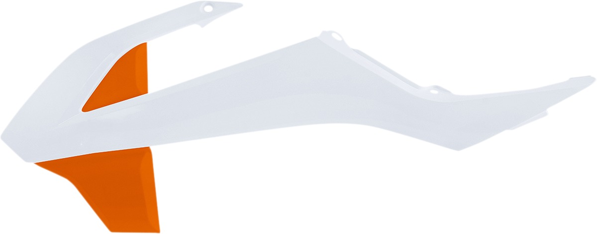 Acerbis Radiator Shrouds White/Orange Plastic Fits KTM - Click Image to Close
