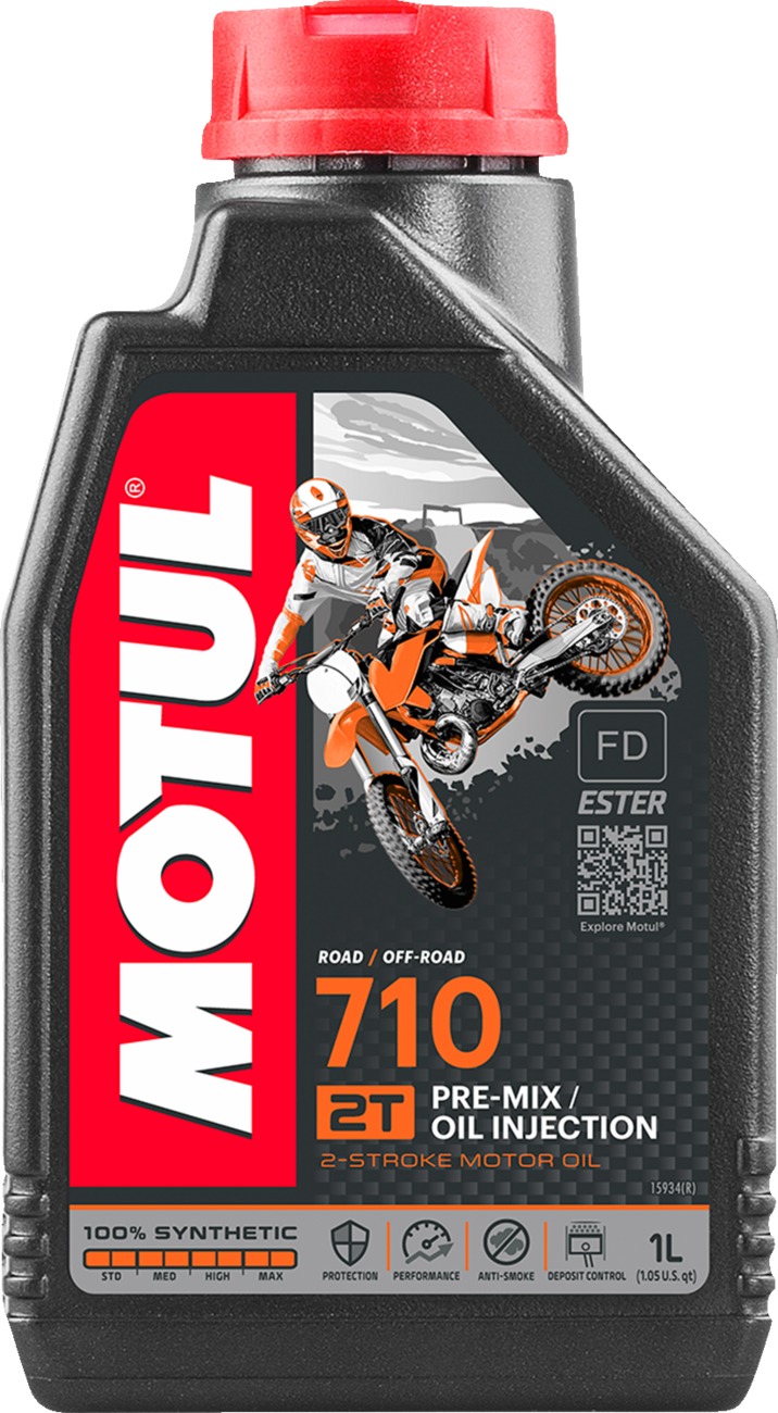 Motul 710 2T Synthetic 2-Stroke Oil 1L - 1 liter synthetic 2-stroke oil for premix or injection - Click Image to Close