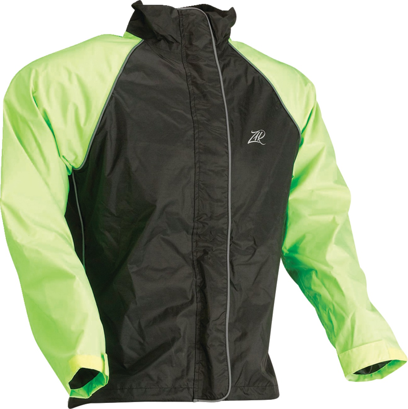 Z1R Women's Waterproof Rain Jacket Black/Hi-Vis Yellow Large - Waterproof rain jacket for women, size large - Click Image to Close