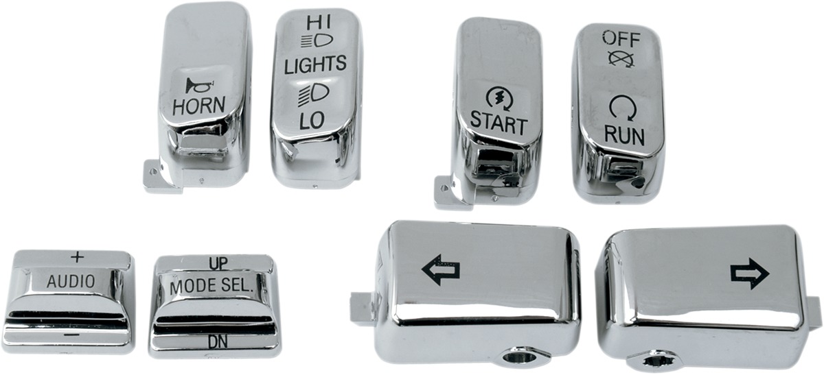 Drag Specialties Switch Cap Kit Chrome For Harley-Davidson - Chrome switch cap kit For Harley-Davidson models - Click Image to Close