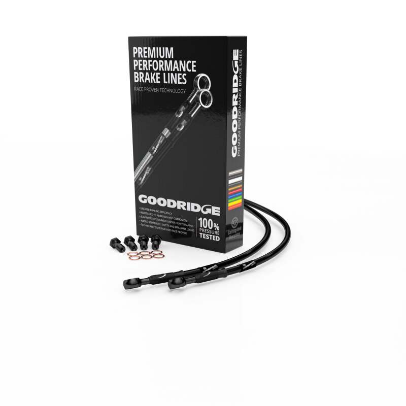 04-14 Honda Shadow Aero Front Brake Line Kit - Black - Click Image to Close