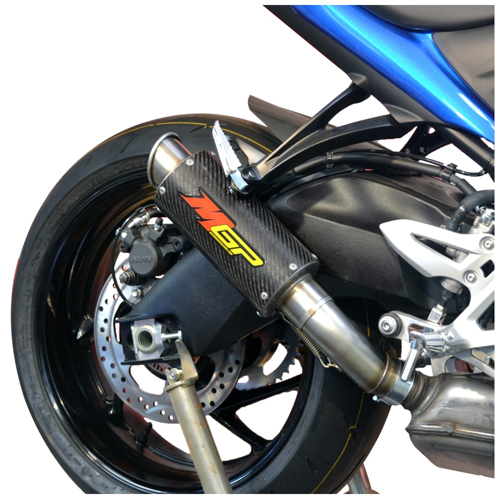 Carbon Fiber MGP Growler Slip On Exhaust - For 15-19 Suzuki GSXS750/Z - Click Image to Close