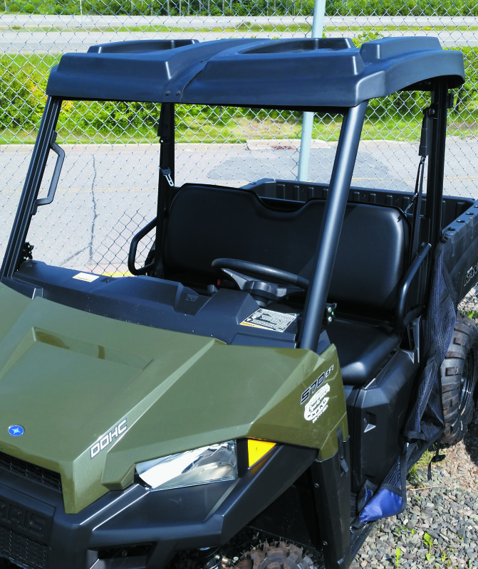 QuadBoss Roof for 15-19 Polaris Ranger, Black 2-Piece - For 2015-2019 Polaris Ranger - Click Image to Close