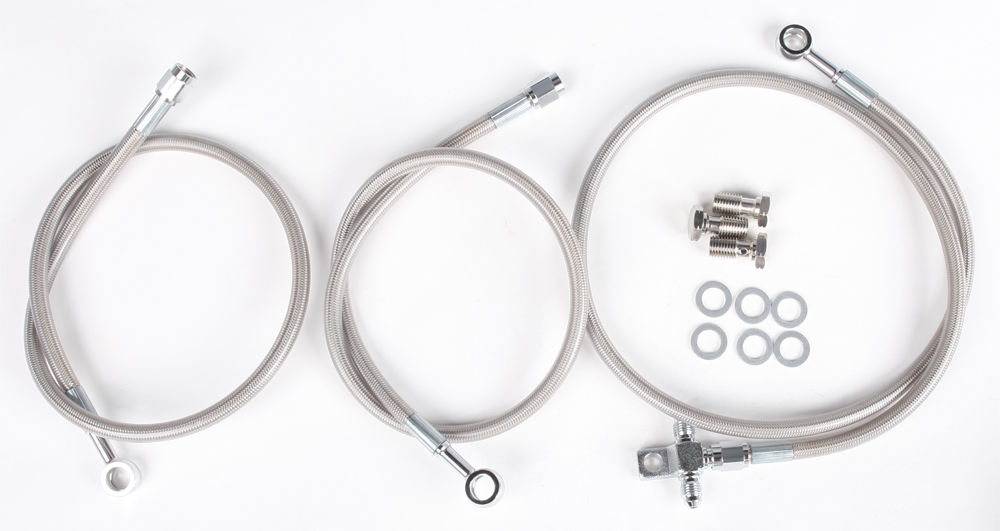 Front Brakeline Kit +2" Silver - For 93-09 Honda TRX300EX - Click Image to Close