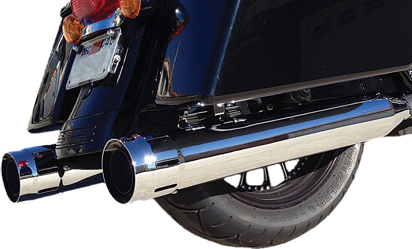 Loose Cannon Chrome 4" Dual Slip On Exhaust - 95-16 HD Touring - Click Image to Close