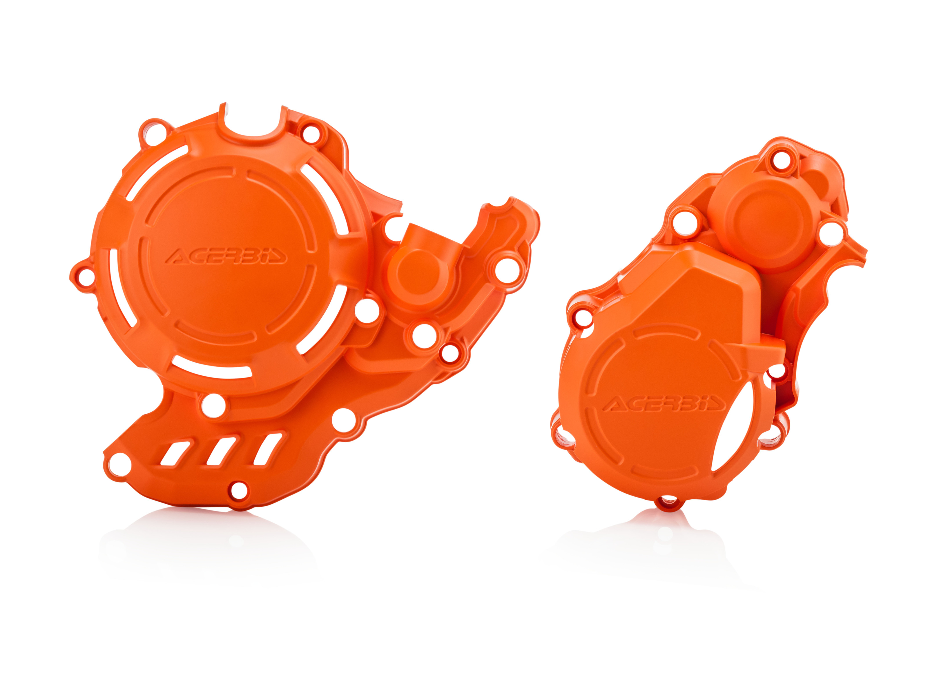 Acerbis X-Power Engine Cover Kit Orange For KTM 250/350 EXC-F, Husqvarna FE 250/350 - Click Image to Close