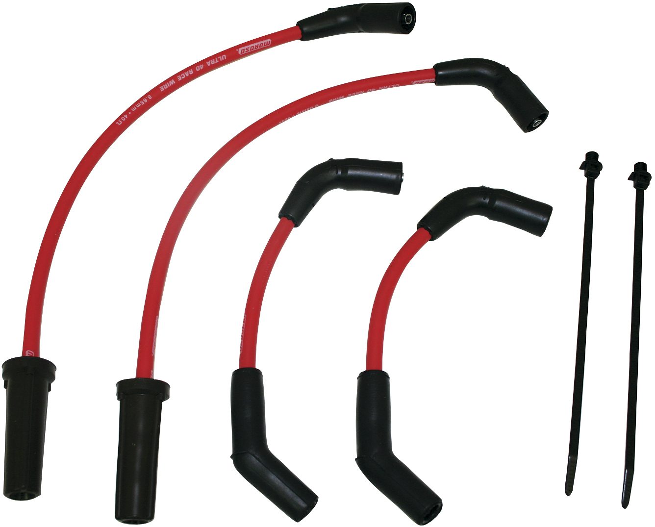 Moroso Ultra 40 Ignition Wire Set Red For 2018+ Harley Softail M8 - Red Ultra 40 Wire Set For 2018+ Harley Softail M8 - Click Image to Close