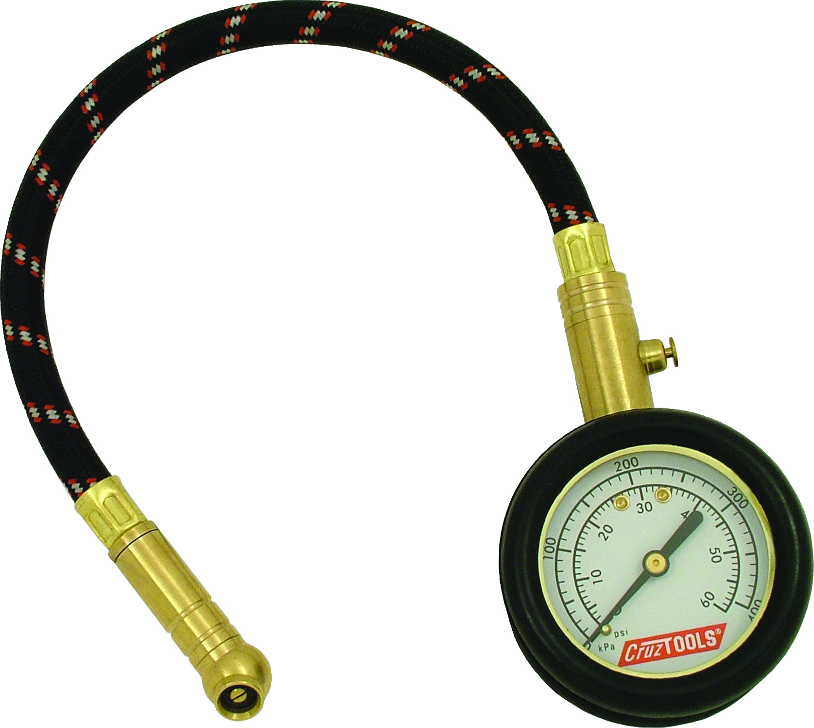 Tirepro Tire Gauge - 60PSI Max w/ 12" Hose, Air Bleed, & Rubber Boot - Click Image to Close