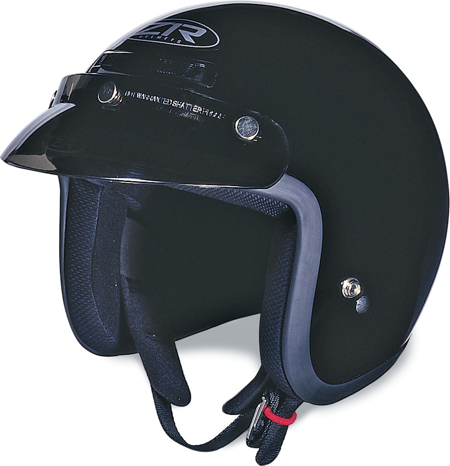 Z1R Jimmy Open Face Helmet Gloss Black 2XL - Gloss black vented 2XL open face helmet - Click Image to Close
